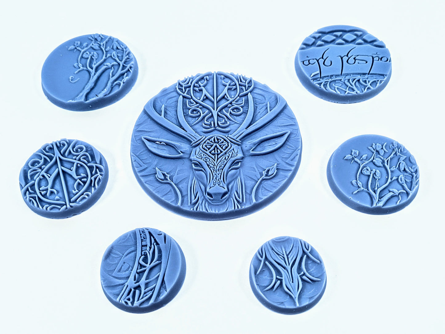 33-Piece Round Base Set with Magnet Slots : Elven Carvings
