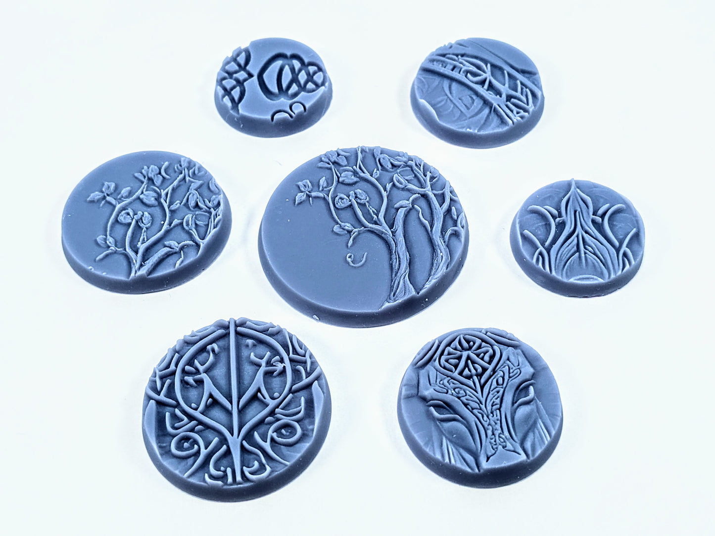 33-Piece Round Base Set with Magnet Slots : Elven Carvings