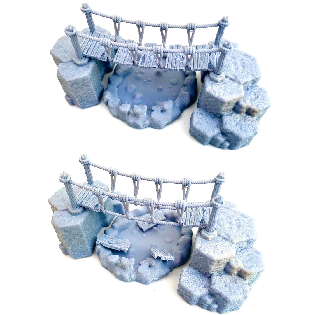 Rope Bridge Over Bubbling Lava