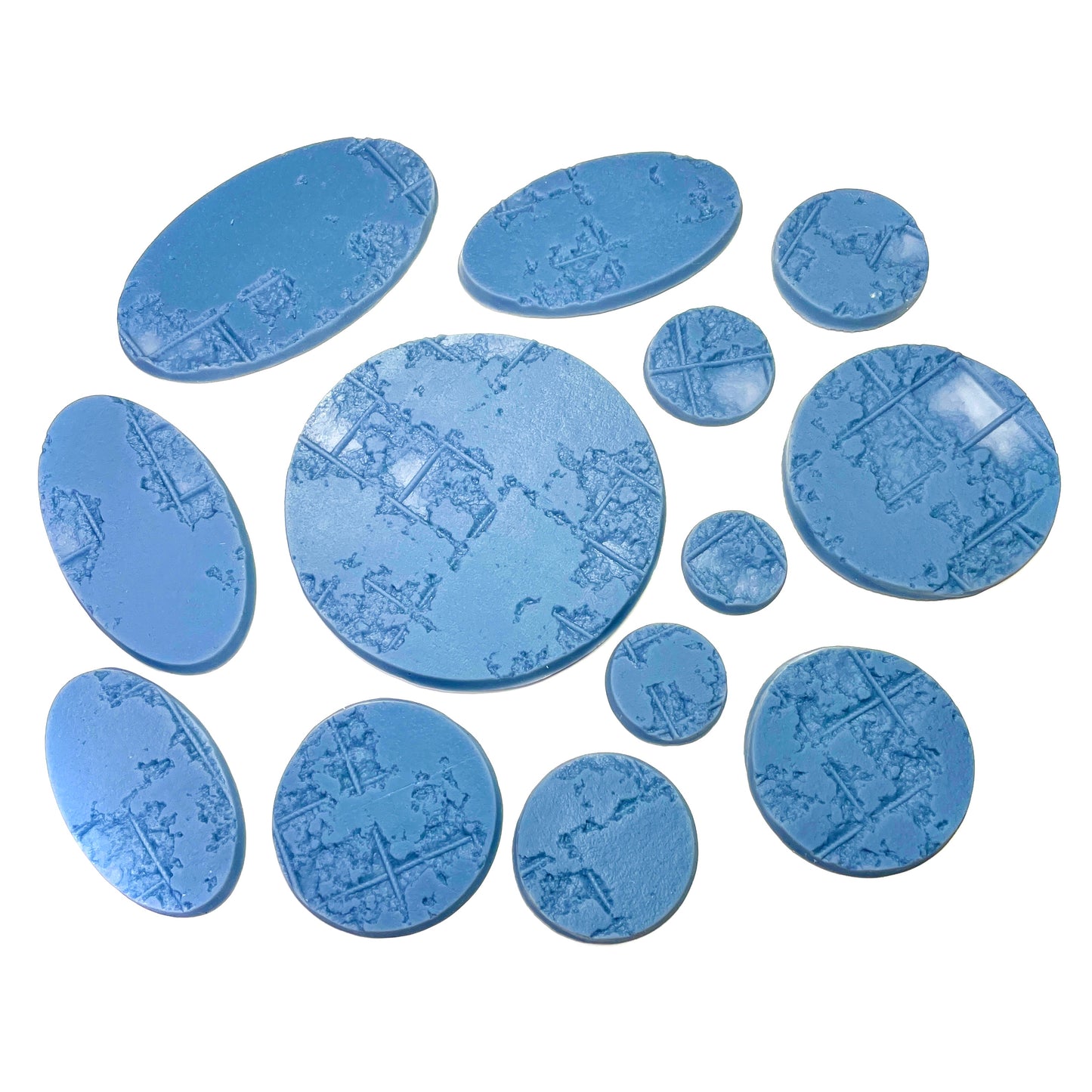 33-Piece Round Base Set with Magnet Slots : Damaged Concrete